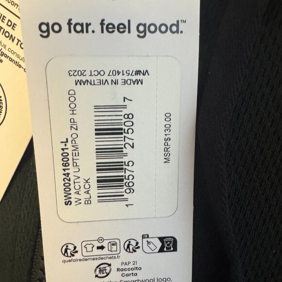 Smartwool Uptempo Hoodie Full Zip Gray Merino Wool Blend Womens Size Large NWT - Picture 8 of 9